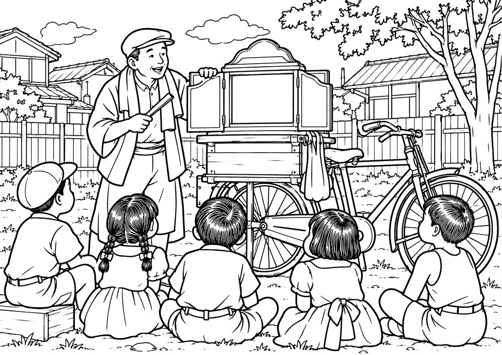 紙芝居 塗り絵
