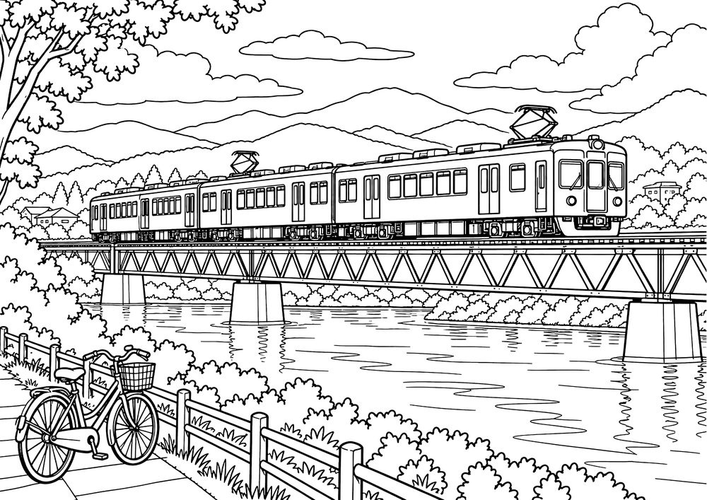 阪急電車 塗り絵