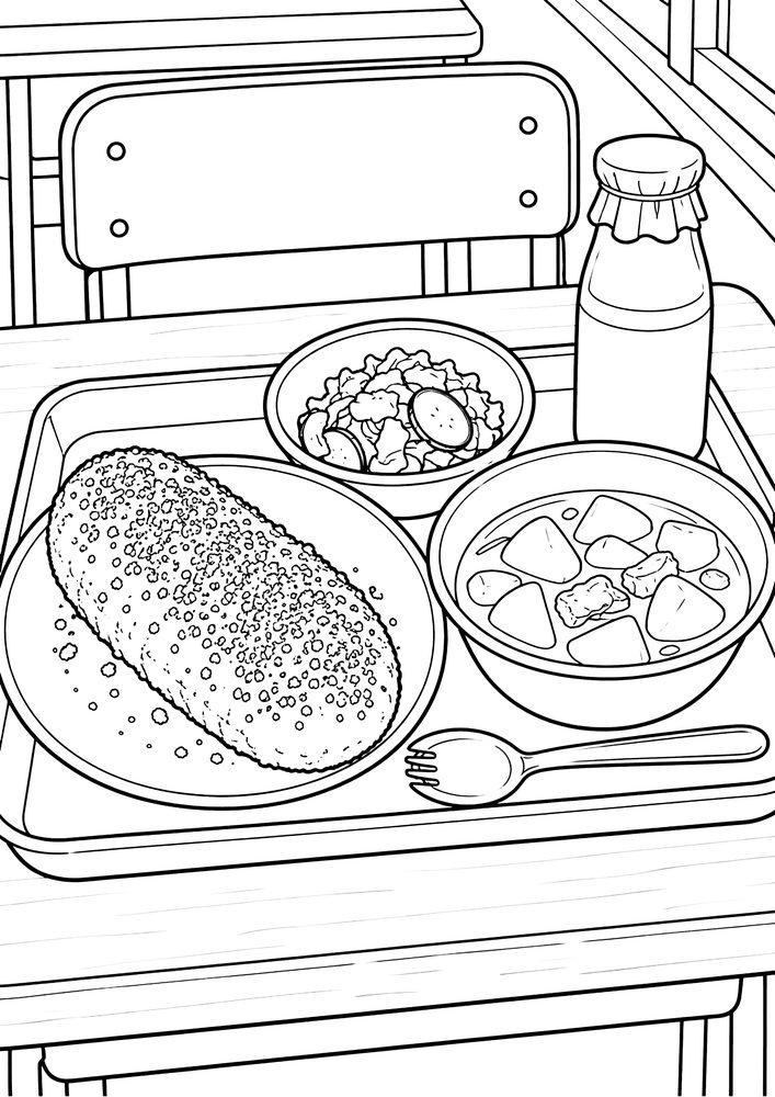 昭和の給食 塗り絵